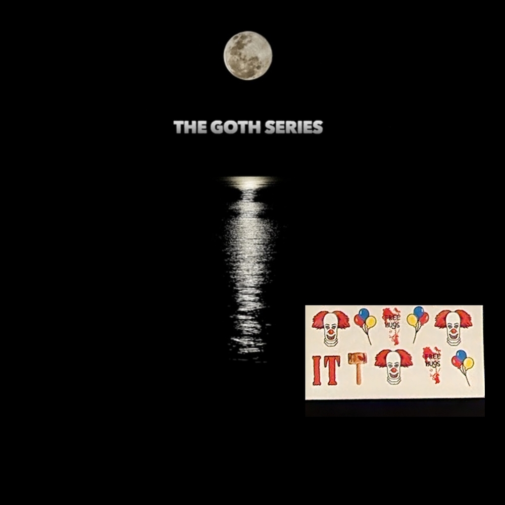 Goth Series: IT Pennywise Clown Nail Decal Stickers